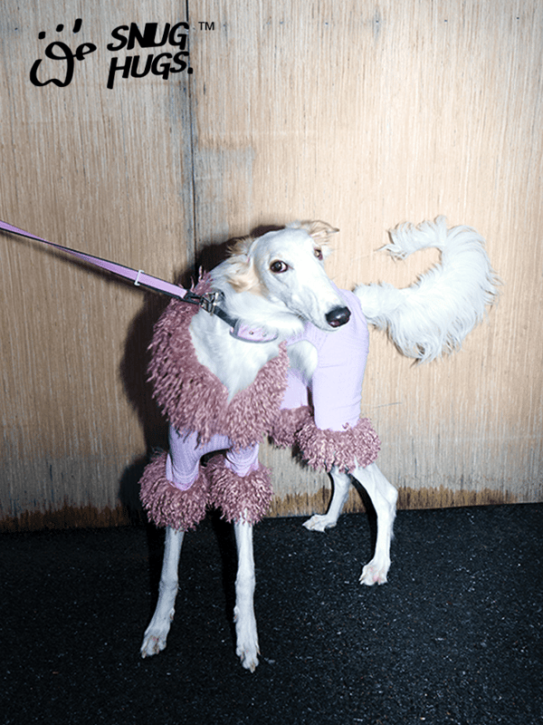 SnugHugs | Pink Jumpsuit with Detachable Fur Collar — Fits All Pets Within Size Range