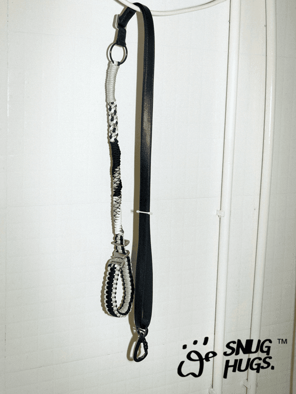 SnugHugs SnugHugs | Black & White Woven Leash black and white 3